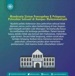 Mendesain Sistem Pencegahan & Pelaporan Pelecehan Seksual di Kampus Muhammadiyah image