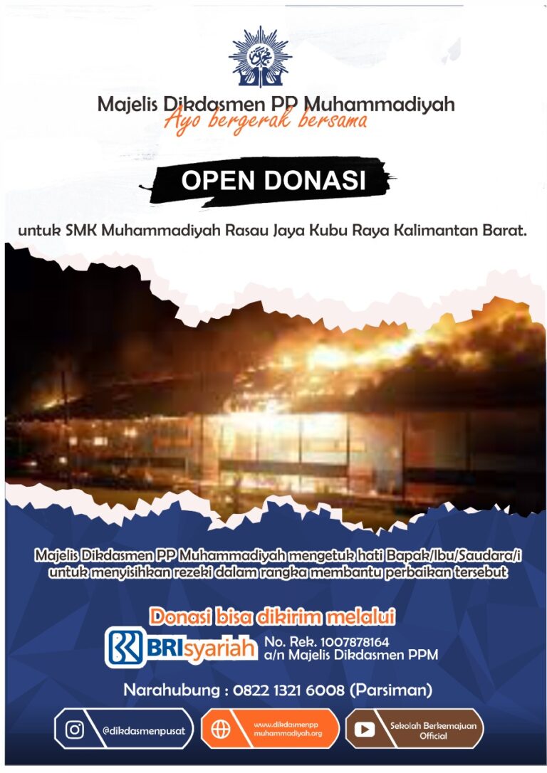 Majelis Dikdasmen PP Muhammadiyah Buka Galang Dana bagi SMK Muhammadiyah Rasau