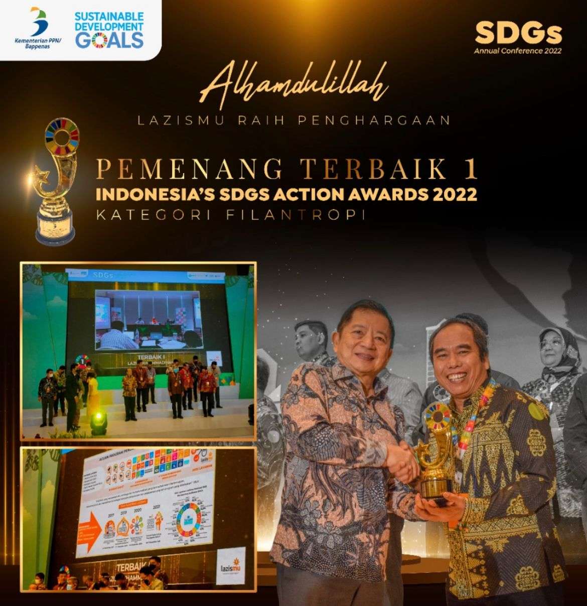 Lazismu Raih Indonesia’s SDGs Action Awards 2022, Haedar Nashir Sampaikan Apresiasi