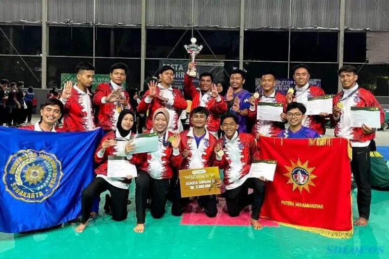 Capai 4 Emas dan 3 Perunggu, Tim Tapak Suci UMS Juara Umum II Kejuaraan Nasional di UNJ