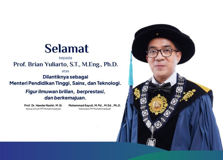 Muhammadiyah Sampaikan Selamat atas Dilantiknya Prof Brian sebagai Mendikti Saintek